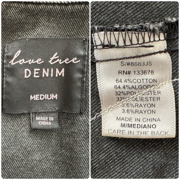 MILEY CYRUS Bangerz Y2K Upcycled Retro Black Distressed Denim Jacket Size M - Picture 14 of 14